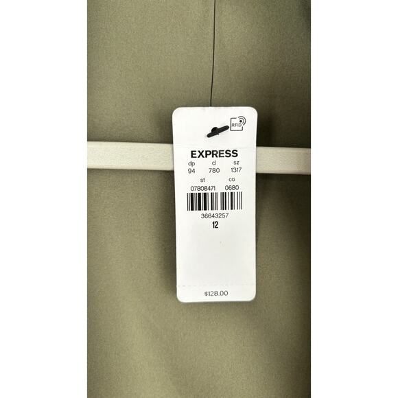 Express Sleeveless Wrap Asymmetrical Hem Mini Blazer Dress Womens 12 Green New - Picture 11 of 13